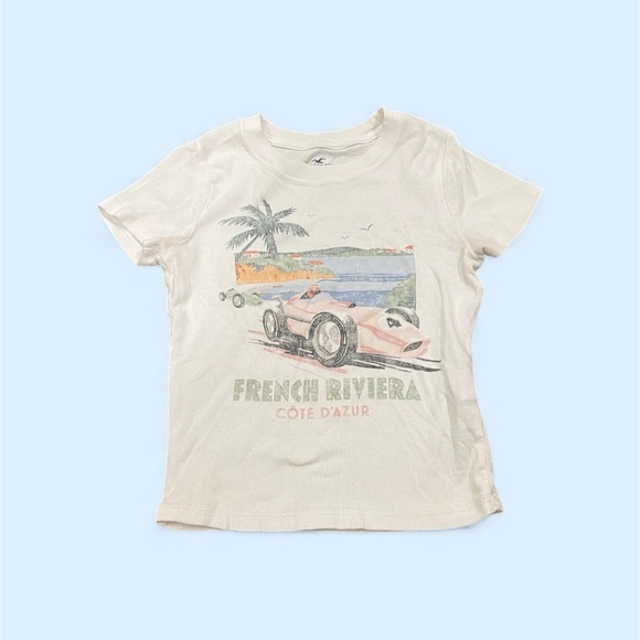 Hollister White French Riviera Graphic T-Shirt - Picture 2 of 2